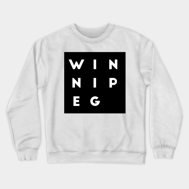 Winnipeg | White square, white letters | Canada Crewneck Sweatshirt by Classical